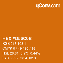 Color code: HEX #D56C0B | qconv.com