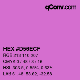 カラーコード: HEX #D56ECF | qconv.com