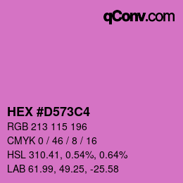 カラーコード: HEX #D573C4 | qconv.com