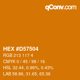 カラーコード: HEX #D57504 | qconv.com