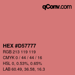 Farbcode: HEX #D57777 | qconv.com