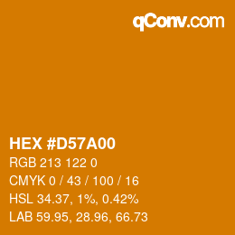 Color code: HEX #D57A00 | qconv.com