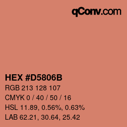Color code: HEX #D5806B | qconv.com