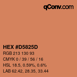 カラーコード: HEX #D5825D | qconv.com
