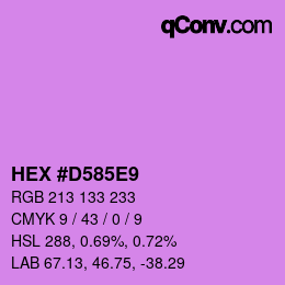 Farbcode: HEX #D585E9 | qconv.com