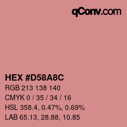 カラーコード: HEX #D58A8C | qconv.com