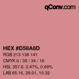 カラーコード: HEX #D58A8D | qconv.com