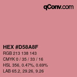 カラーコード: HEX #D58A8F | qconv.com