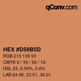 颜色代码: HEX #D58B5D | qconv.com