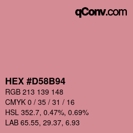 カラーコード: HEX #D58B94 | qconv.com