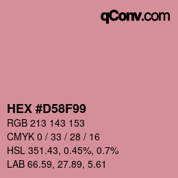Color code: HEX #D58F99 | qconv.com