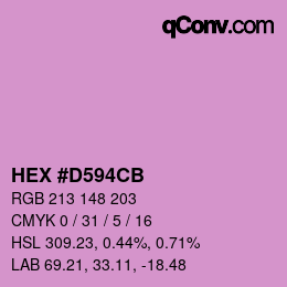 カラーコード: HEX #D594CB | qconv.com