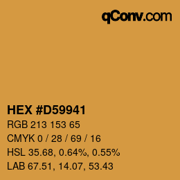 Farbcode: HEX #D59941 | qconv.com