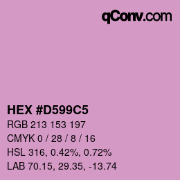 カラーコード: HEX #D599C5 | qconv.com