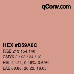 カラーコード: HEX #D59A8C | qconv.com