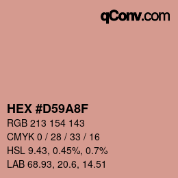 カラーコード: HEX #D59A8F | qconv.com