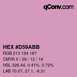 颜色代码: HEX #D59ABB | qconv.com