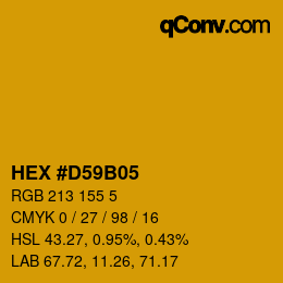 Color code: HEX #D59B05 | qconv.com