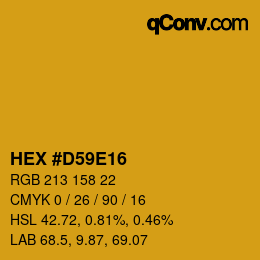 颜色代码: HEX #D59E16 | qconv.com