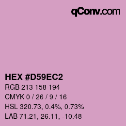 カラーコード: HEX #D59EC2 | qconv.com