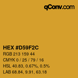 Farbcode: HEX #D59F2C | qconv.com