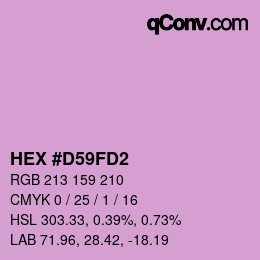 Color code: HEX #D59FD2 | qconv.com