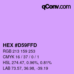 カラーコード: HEX #D59FFD | qconv.com