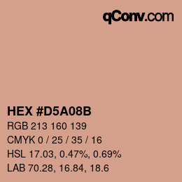 カラーコード: HEX #D5A08B | qconv.com