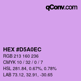 Color code: HEX #D5A0EC | qconv.com