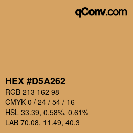 カラーコード: HEX #D5A262 | qconv.com
