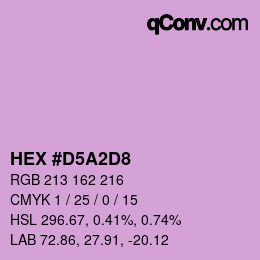 Color code: HEX #D5A2D8 | qconv.com
