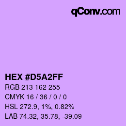 Color code: HEX #D5A2FF | qconv.com