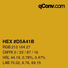 カラーコード: HEX #D5A41B | qconv.com