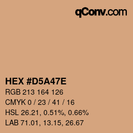 Color code: HEX #D5A47E | qconv.com