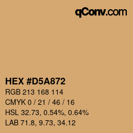颜色代码: HEX #D5A872 | qconv.com