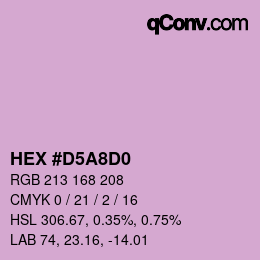 Color code: HEX #D5A8D0 | qconv.com
