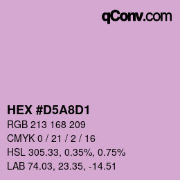 Color code: HEX #D5A8D1 | qconv.com