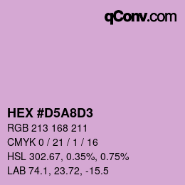 Code couleur: HEX #D5A8D3 | qconv.com