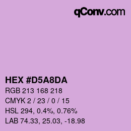 カラーコード: HEX #D5A8DA | qconv.com