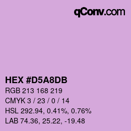 カラーコード: HEX #D5A8DB | qconv.com