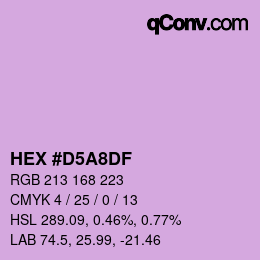 Color code: HEX #D5A8DF | qconv.com