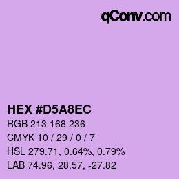 颜色代码: HEX #D5A8EC | qconv.com