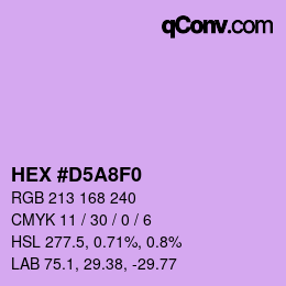 カラーコード: HEX #D5A8F0 | qconv.com
