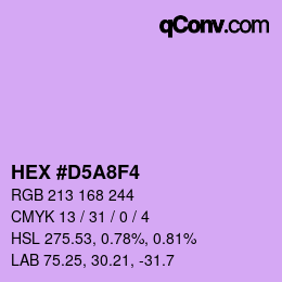 カラーコード: HEX #D5A8F4 | qconv.com