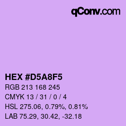 カラーコード: HEX #D5A8F5 | qconv.com