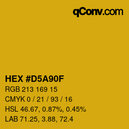 Color code: HEX #D5A90F | qconv.com