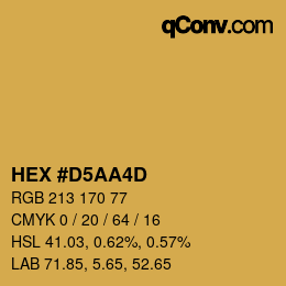 Farbcode: HEX #D5AA4D | qconv.com