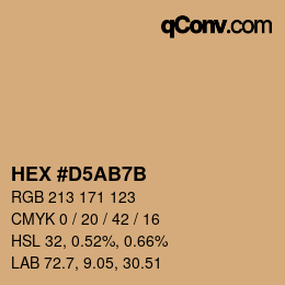 颜色代码: HEX #D5AB7B | qconv.com