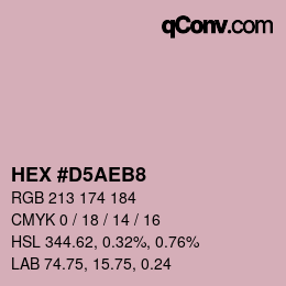 颜色代码: HEX #D5AEB8 | qconv.com