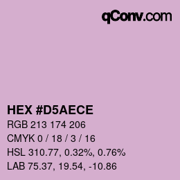 Farbcode: HEX #D5AECE | qconv.com